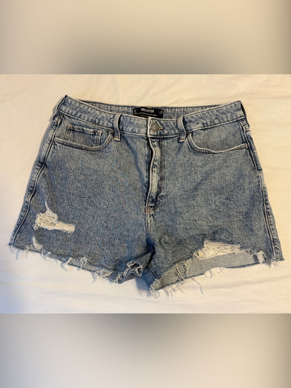American Eagle Outfitters Light Wash Distressed Denim Shorts